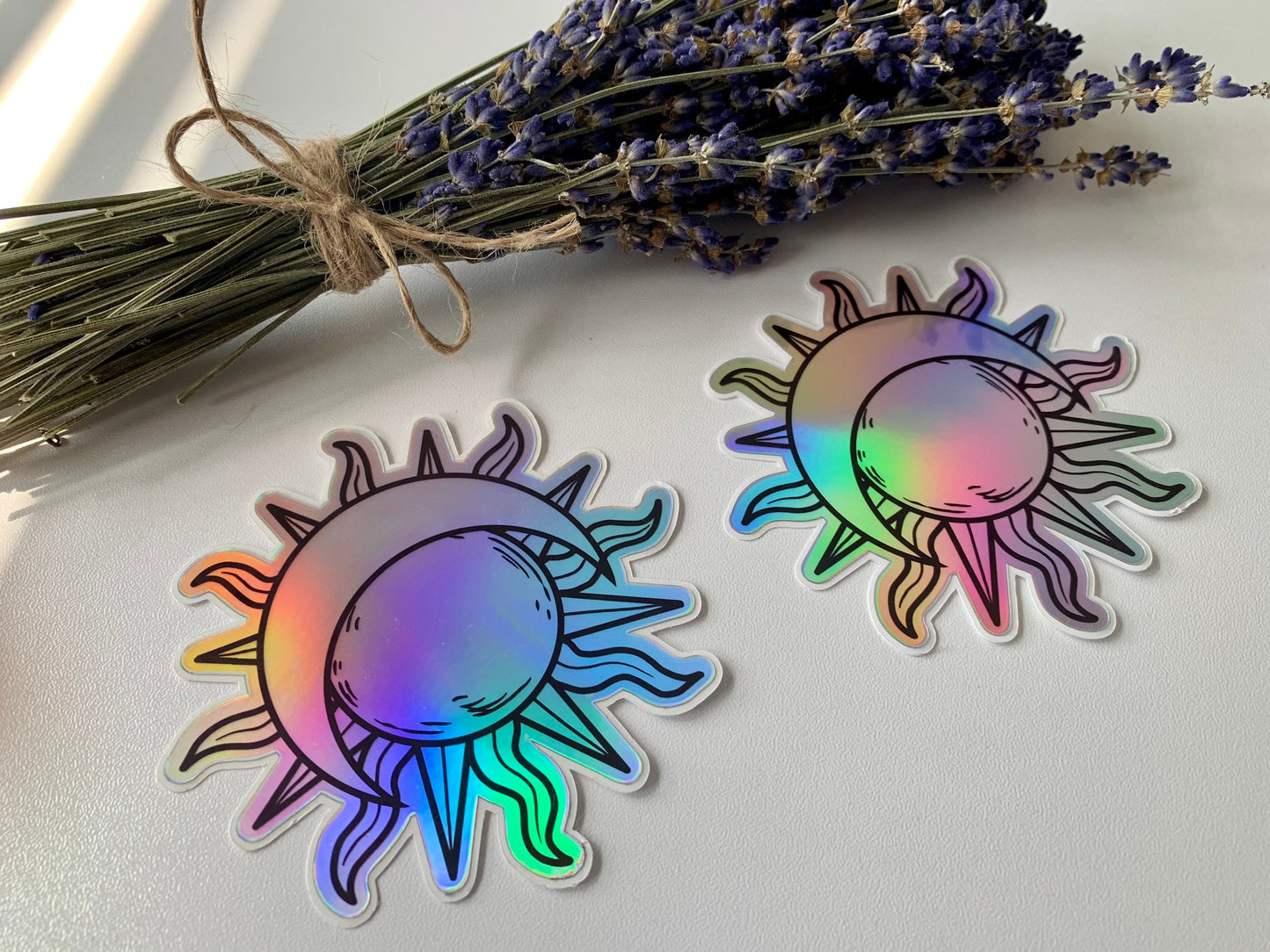 Sun Moon Holographic Sticker