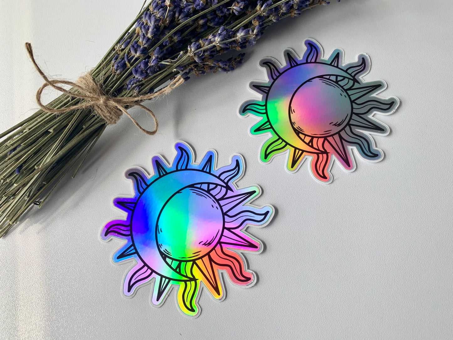 Sun Moon Holographic Sticker