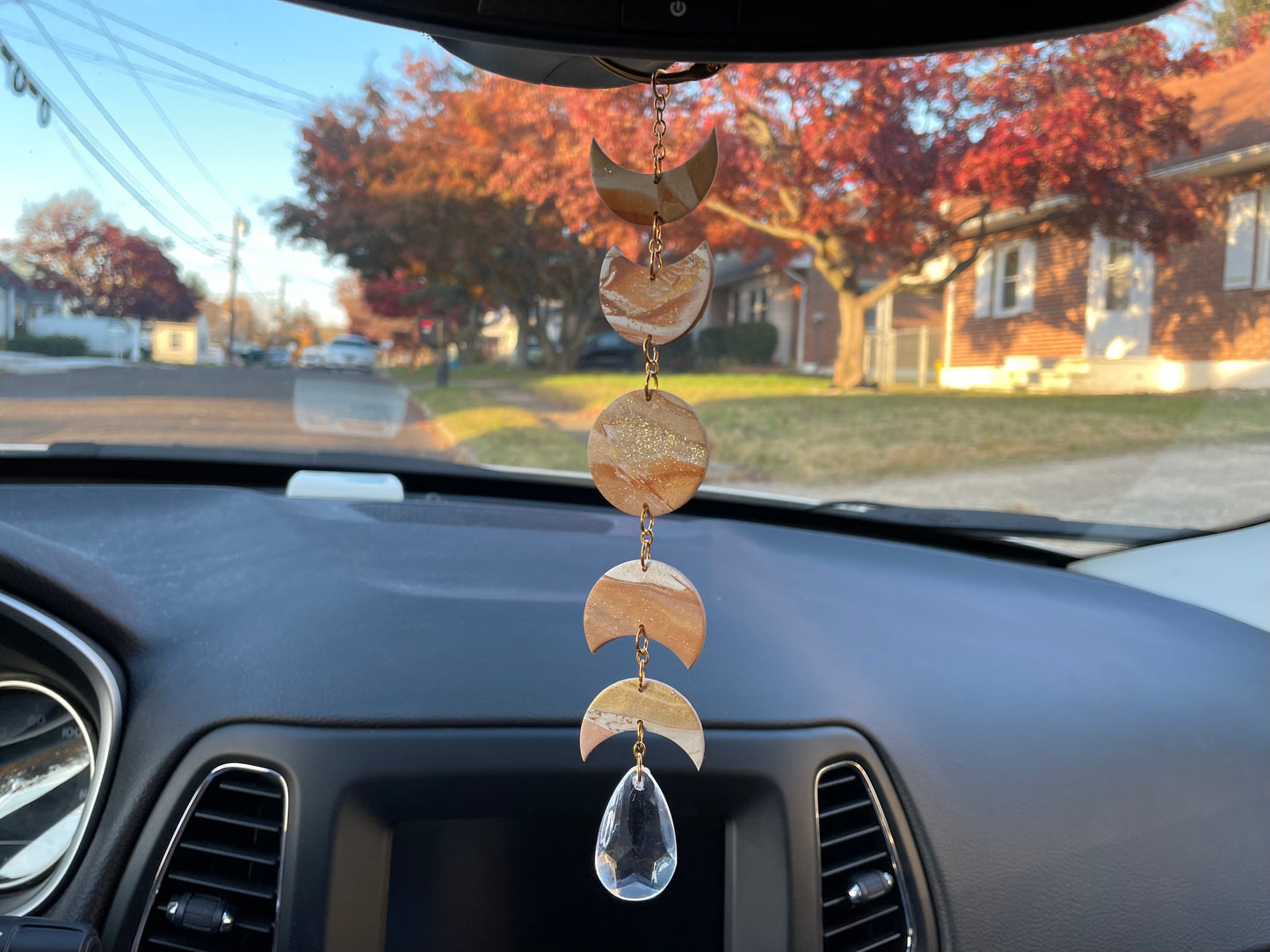 Moon Phase Rear View Mirror Hanger - One of a Kind