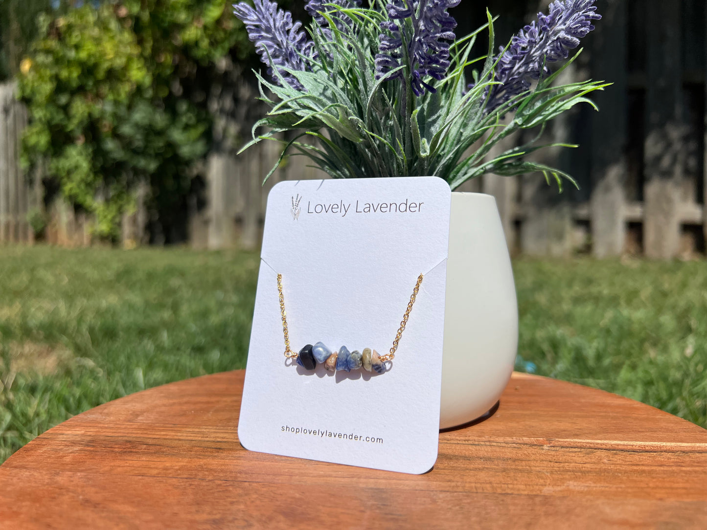 Sodalite Necklace - Gold