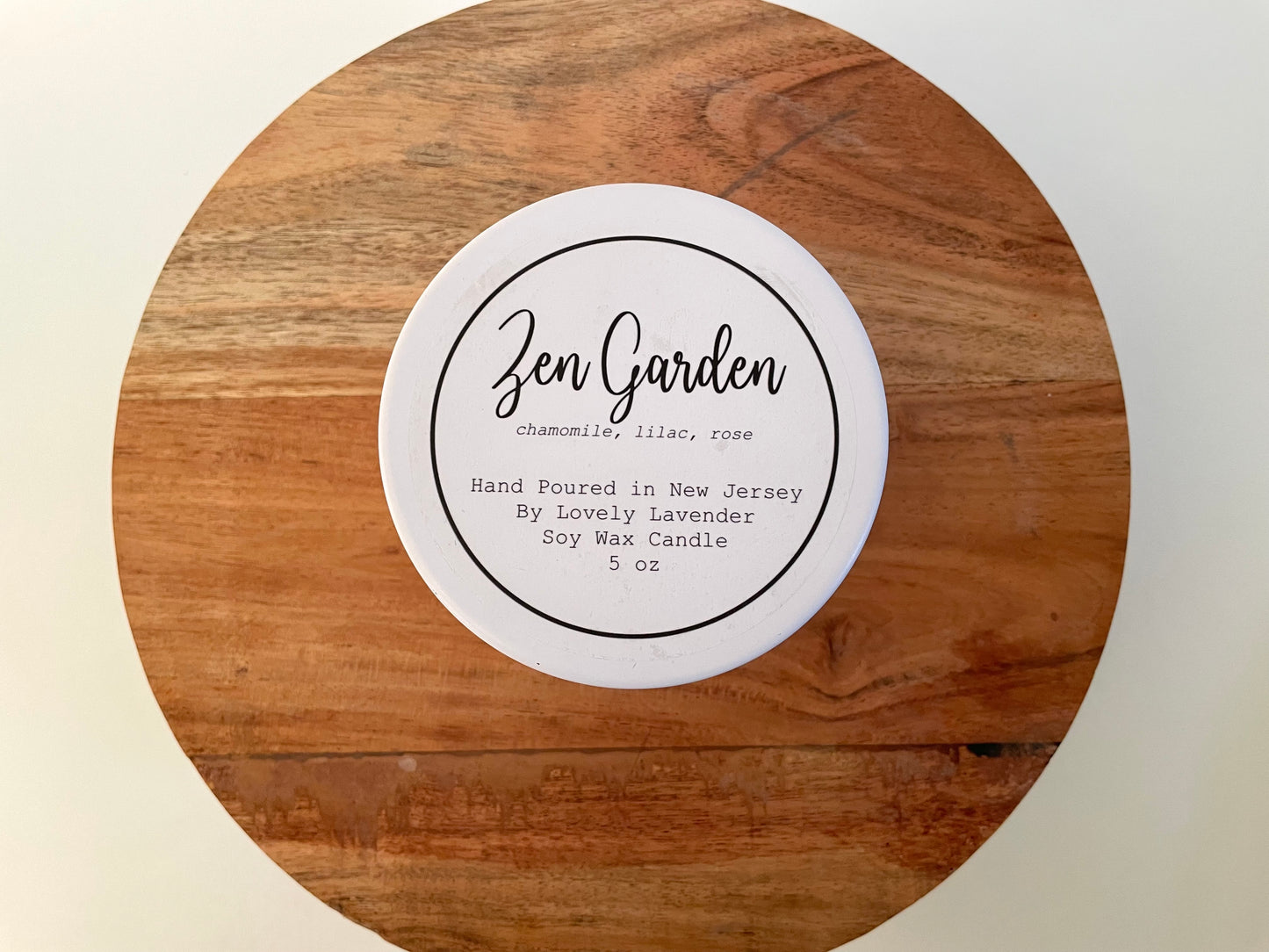 Zen Garden - Chamomile, Lilac, Rose Soy Wax Wood Wick Candle