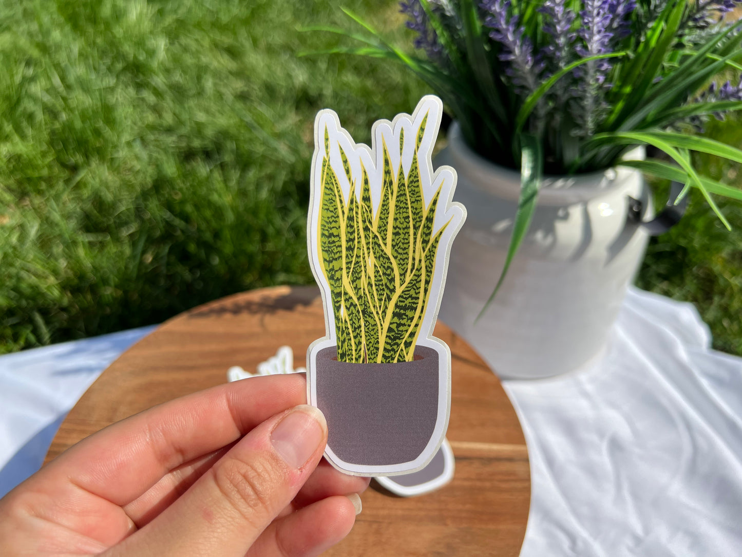 Grey Pot Snake Plant Sticker