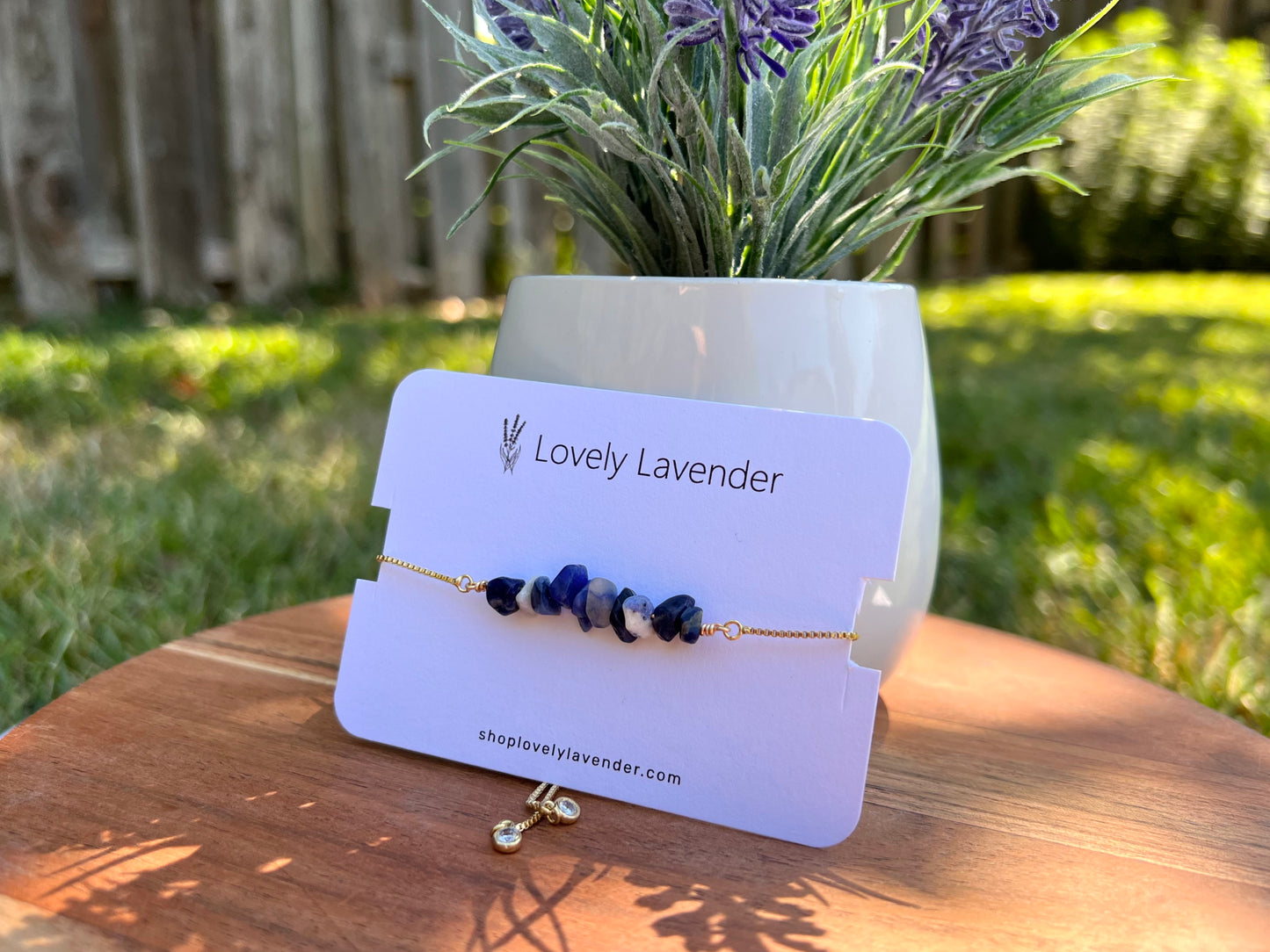 Sodalite Bracelet - Gold