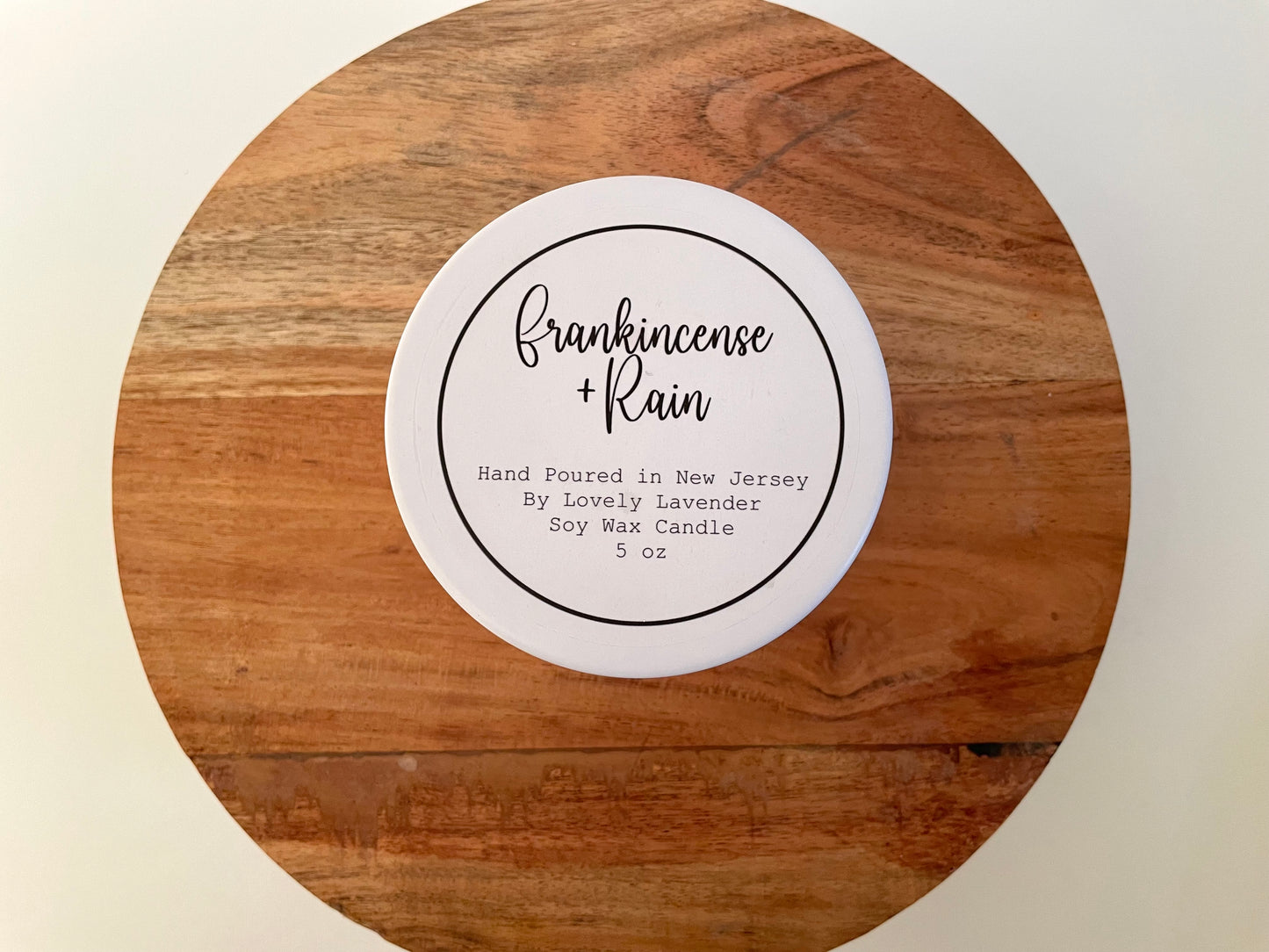 Frankincense + Rain Soy Wax Wood Wick Candle