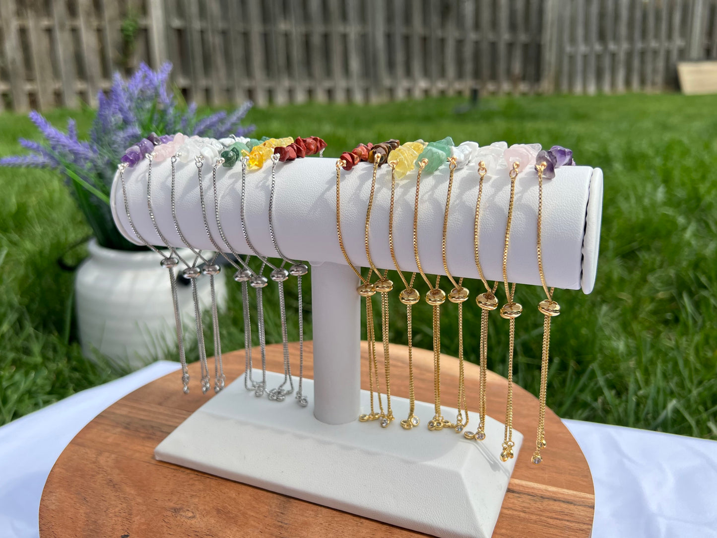 White Howlite Bracelet - Gold