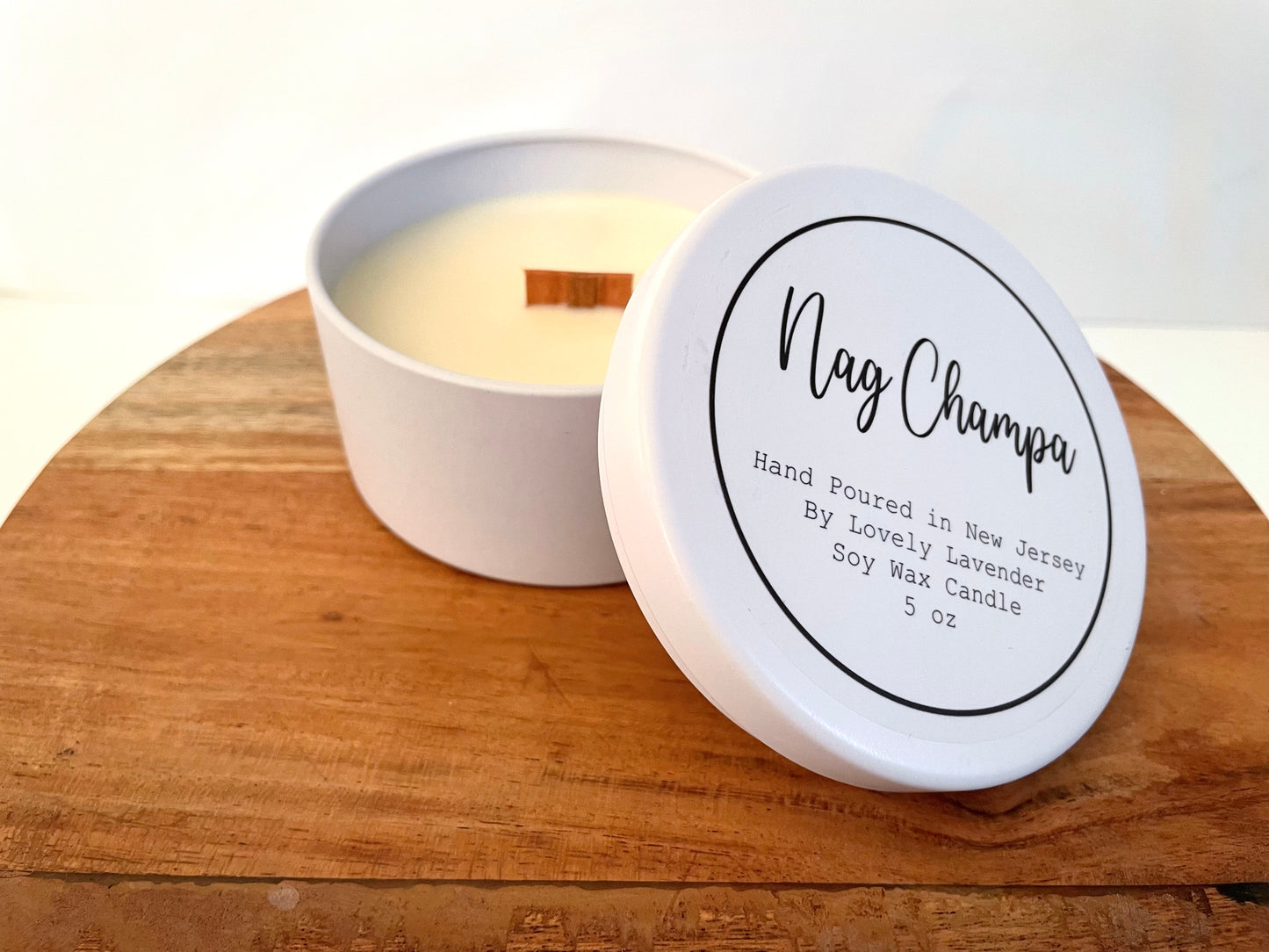 Nag Champa Soy Wax Wood Wick Candle