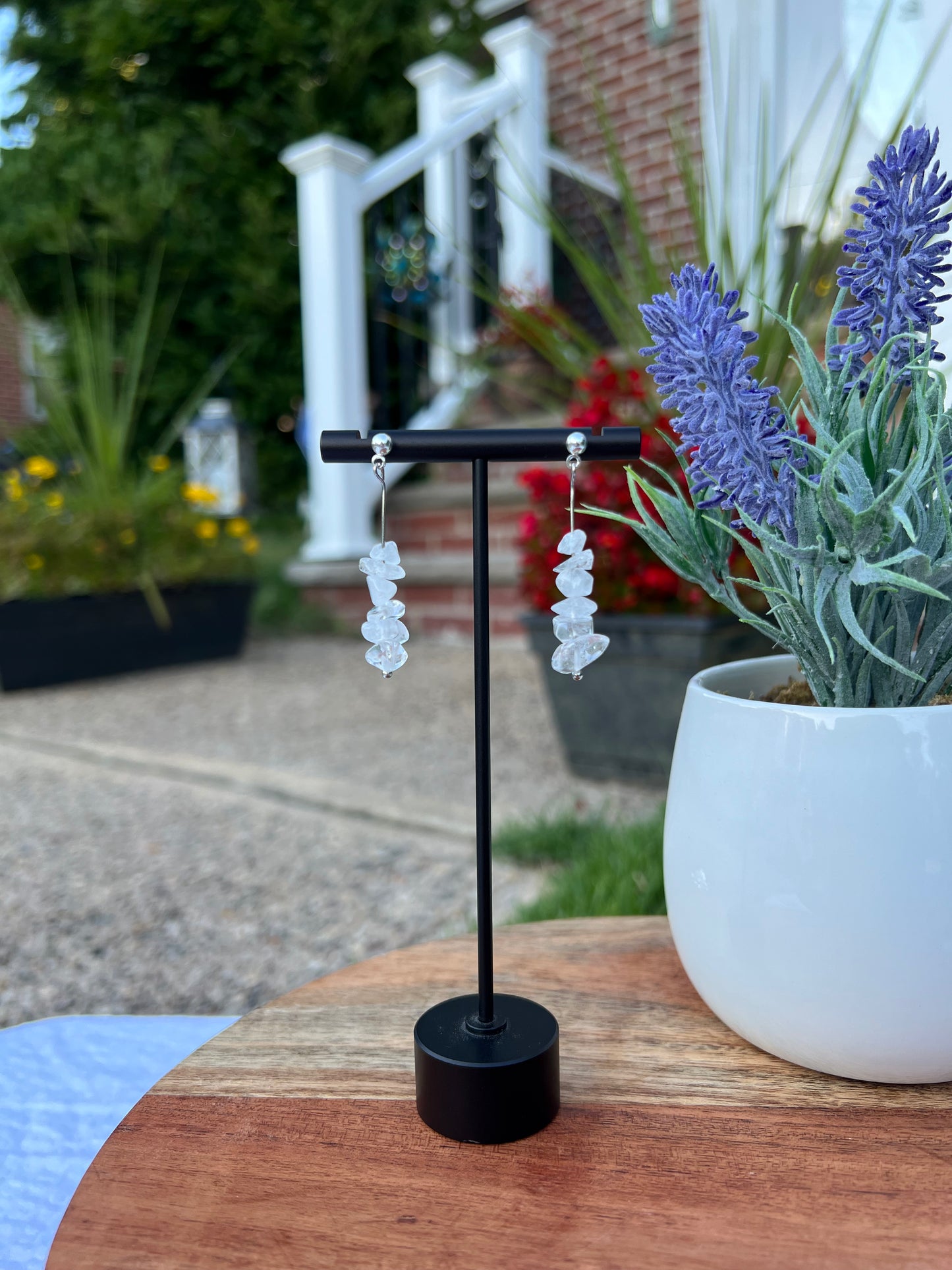 Clear Quartz Earrings - Silver