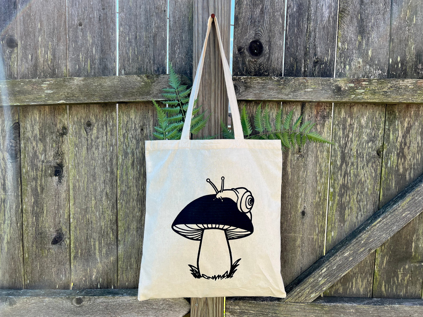Mushroom Snail Cotton Bag
