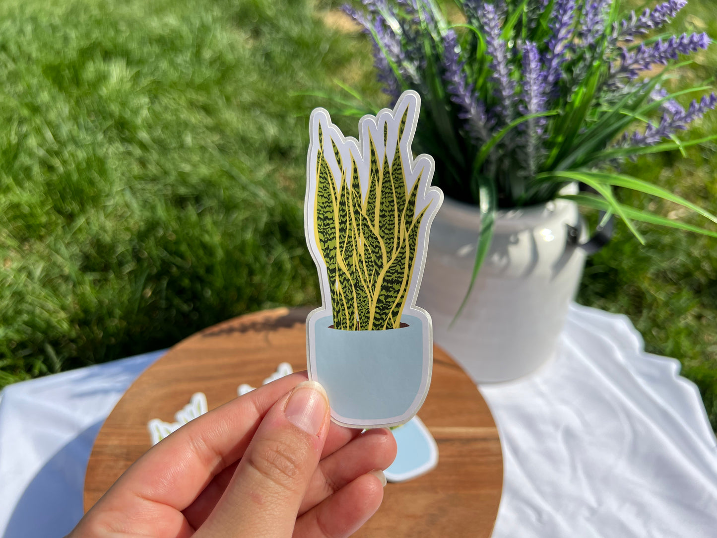 Blue Pot Snake Plant Sticker