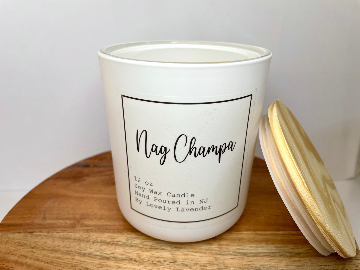 Nag Champa Soy Wax Wood Wick Candle
