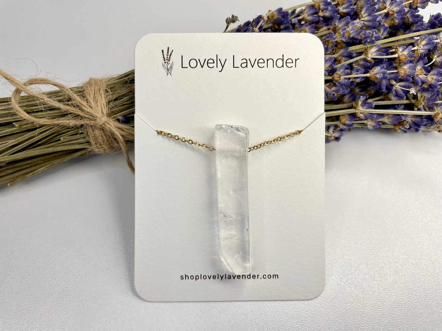Clear Quartz Necklace - Gold