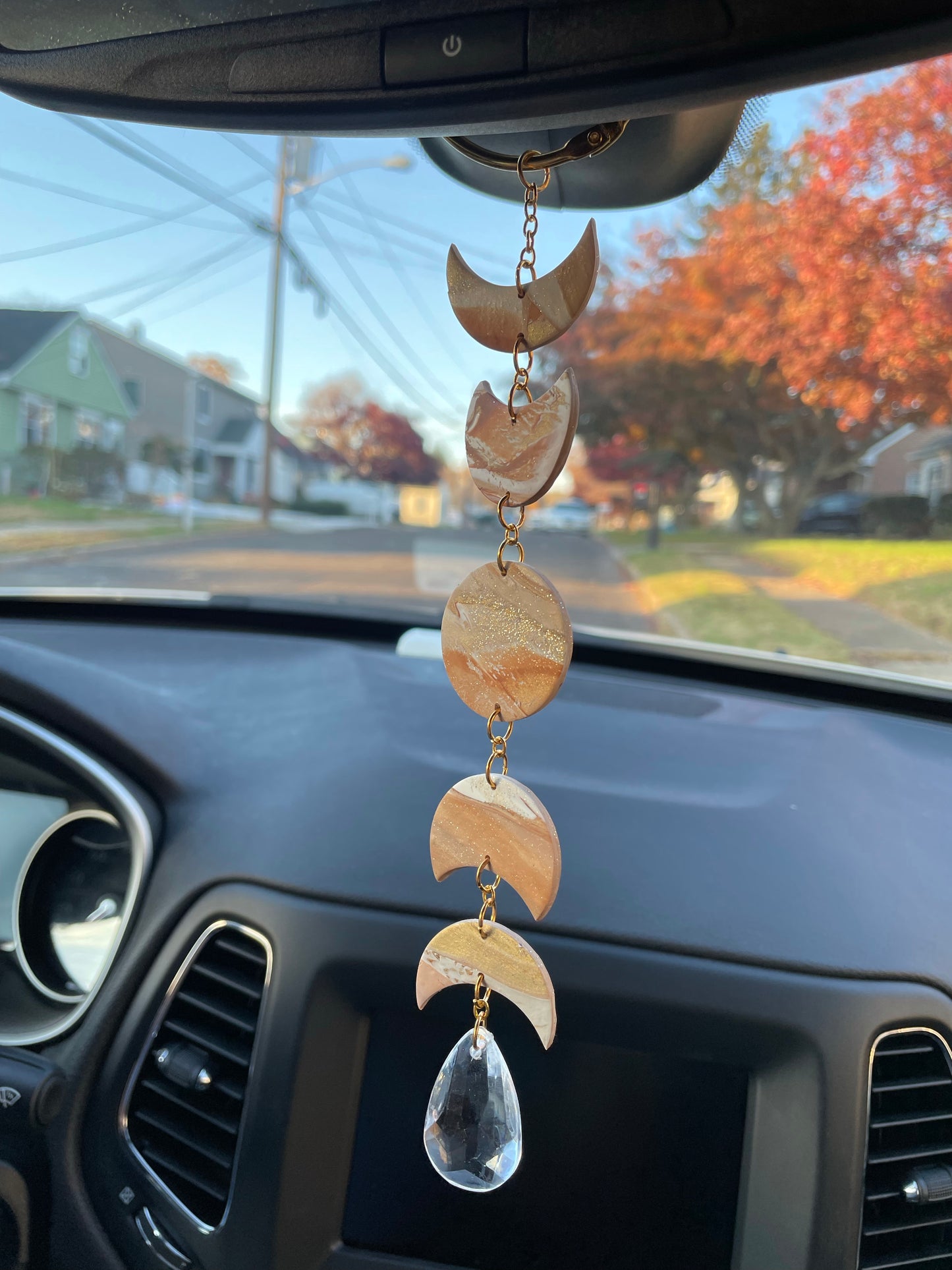 Moon Phase Rear View Mirror Hanger - One of a Kind