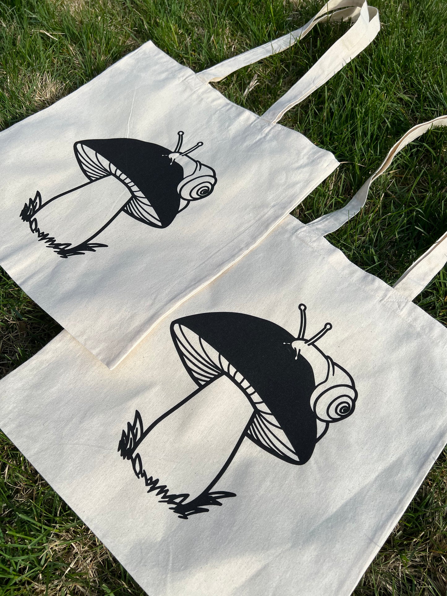 Mushroom Snail Cotton Bag