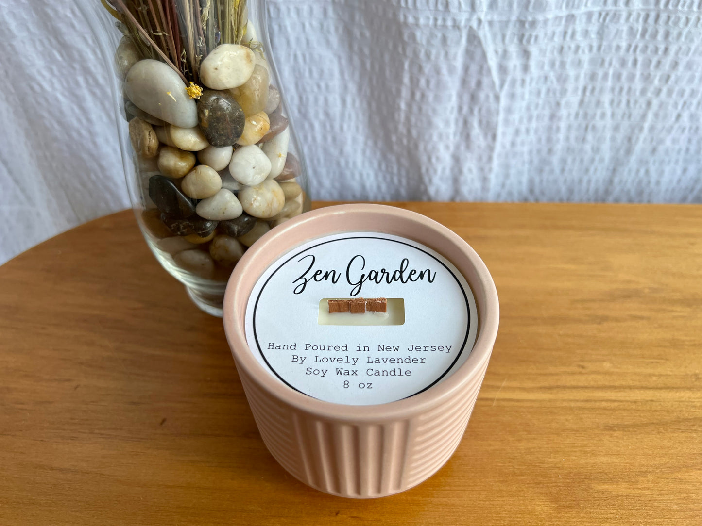 Zen Garden Plant Pot Soy Wax Wood Wick Candle