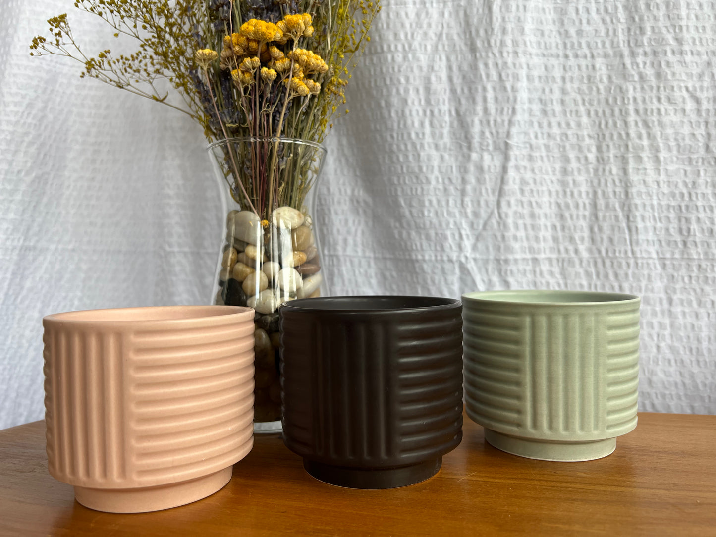 Lavender Plant Pot Soy Wax Wood Wick Candle