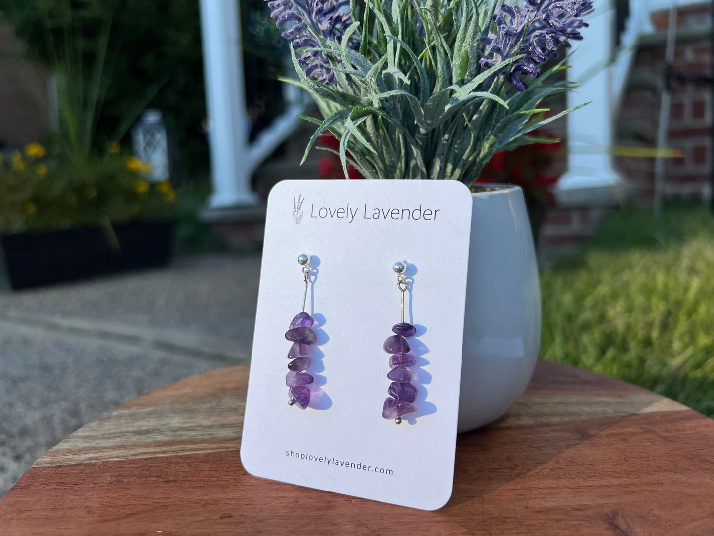 Amethyst Earrings - Silver