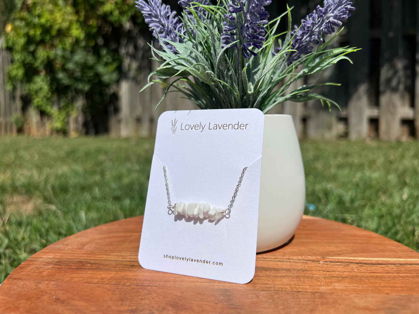 White Howlite Necklace - Silver