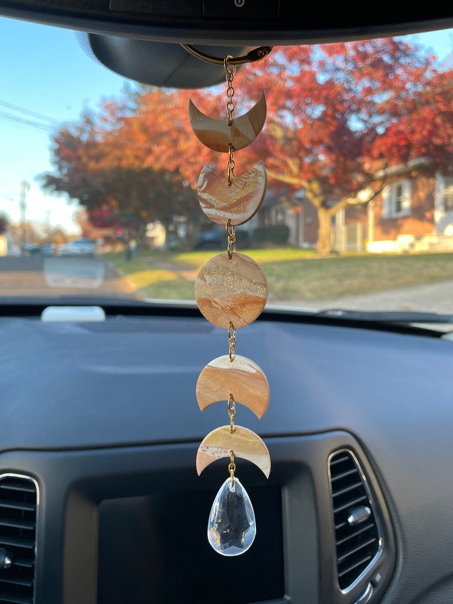 Moon Phase Rear View Mirror Hanger - One of a Kind