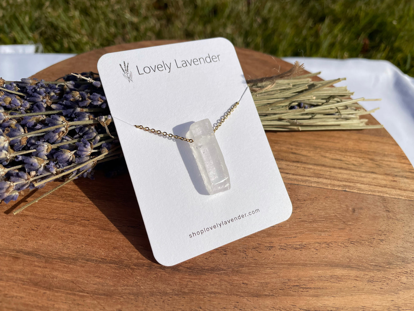 Clear Quartz Necklace - Gold