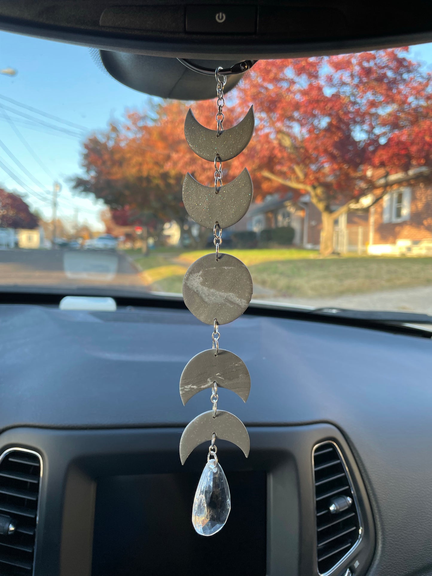 Moon Phase Rear View Mirror Hanger - One of a Kind