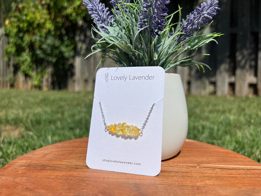 Citrine Necklace - Silver
