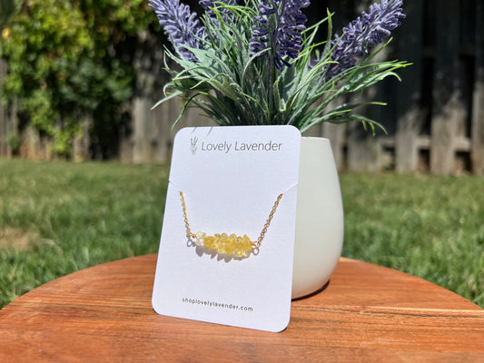 Citrine Necklace - Gold
