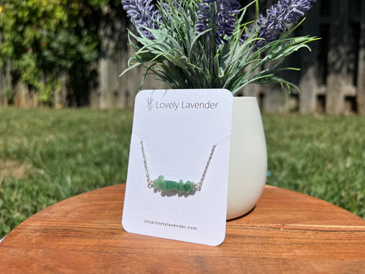 Green Aventurine Necklace - Silver