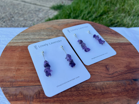 Amethyst Earrings - Silver