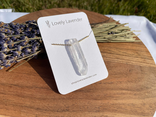 Clear Quartz Necklace - Gold