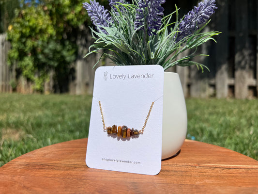 Tigers Eye Necklace - Gold