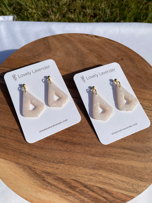 Opal Art Deco Teardrop Earrings