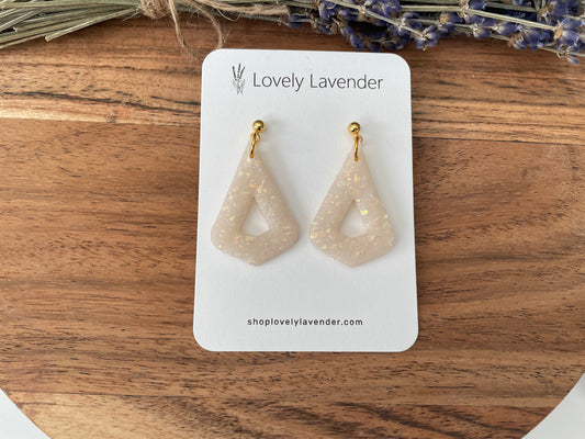 Opal Art Deco Teardrop Earrings