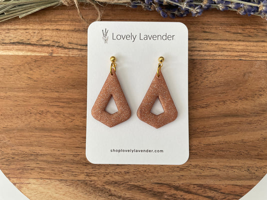 Rose Gold Art Deco Teardrop Earrings