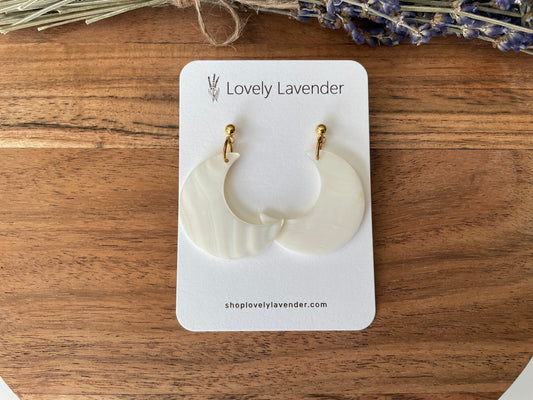 Moon Mother of Pearl Shell Earrings