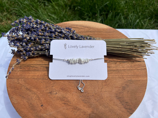 White Howlite Bracelet - Silver