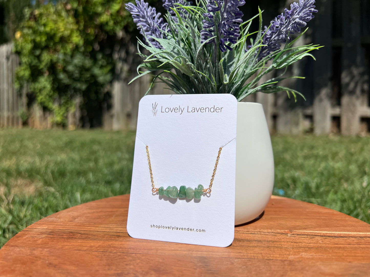 Green Aventurine Necklace - Gold