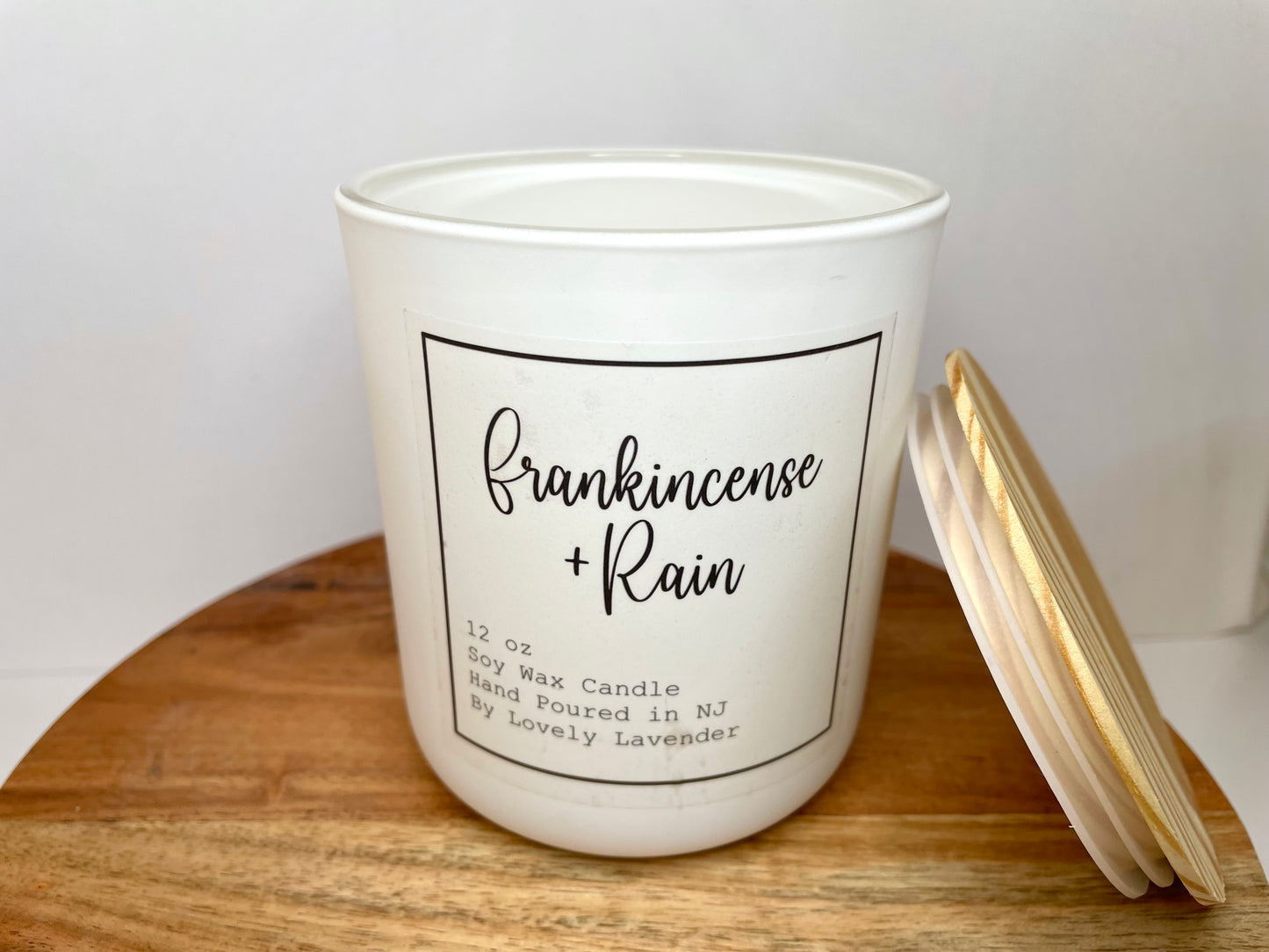 Frankincense + Rain Soy Wax Wood Wick Candle