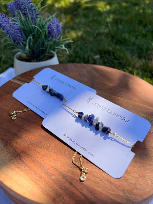 Sodalite Bracelet - Gold