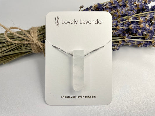 Clear Quartz Necklace - Silver
