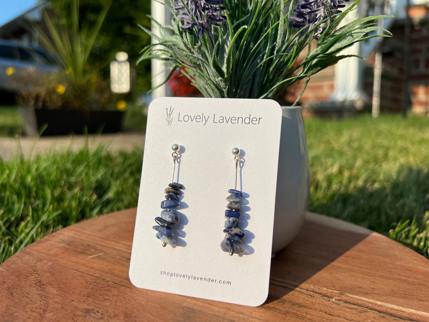 Sodalite Earrings - Silver