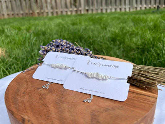 White Howlite Bracelet - Silver