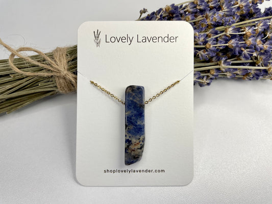 Sodalite Necklace - Gold