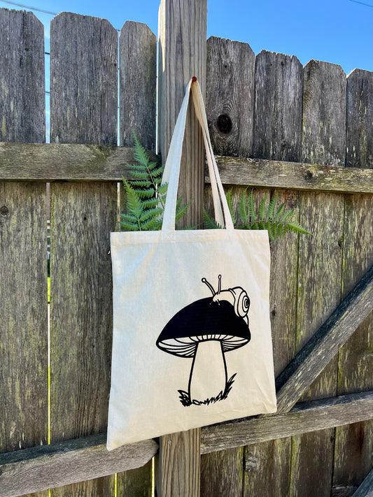Mushroom Snail Cotton Bag