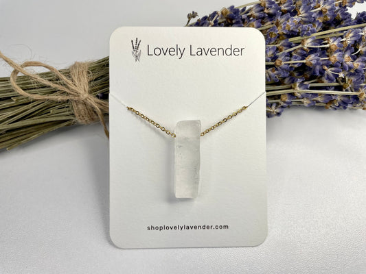 Clear Quartz Necklace - Gold