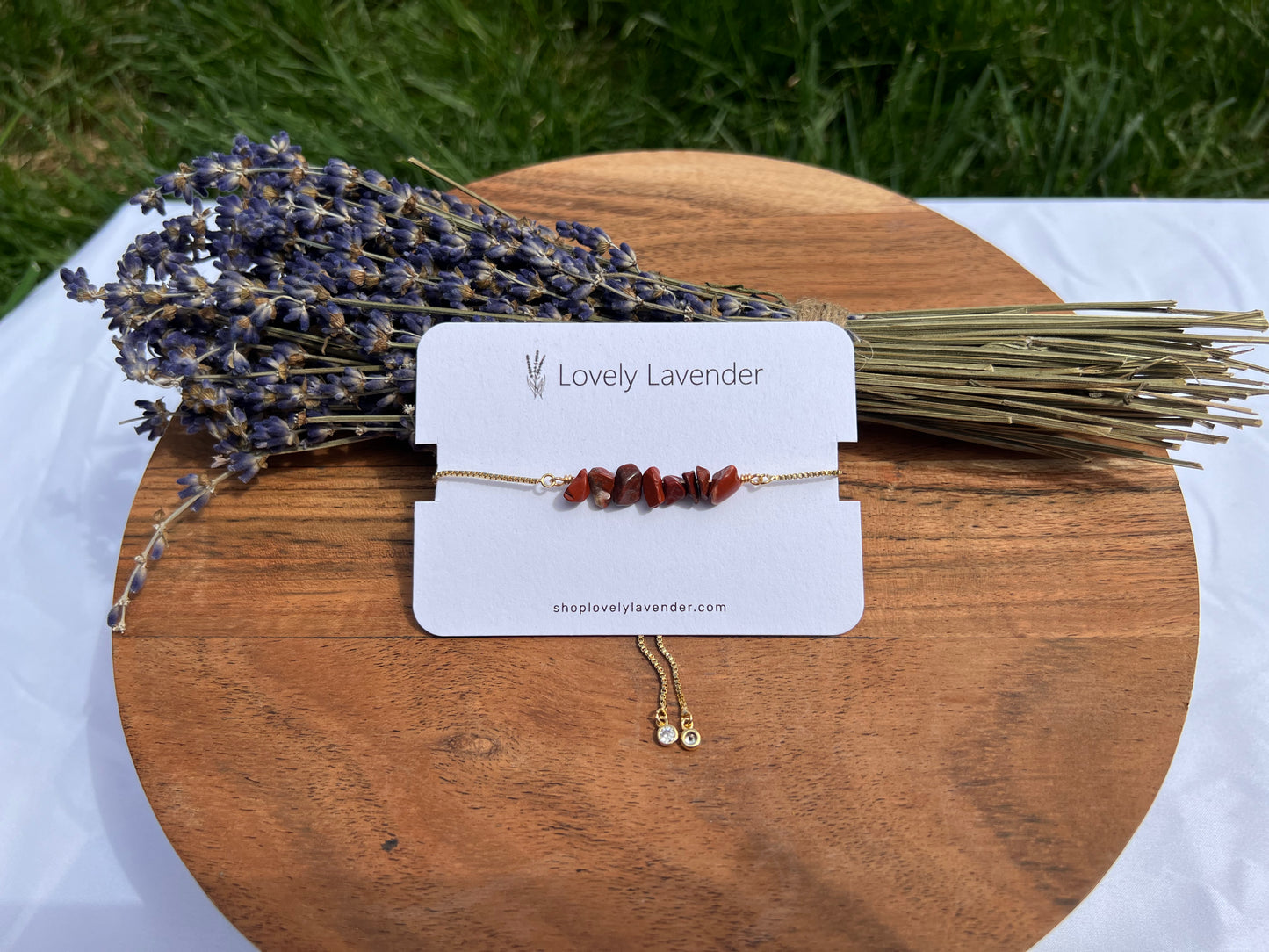 Red Jasper Bracelet - Gold