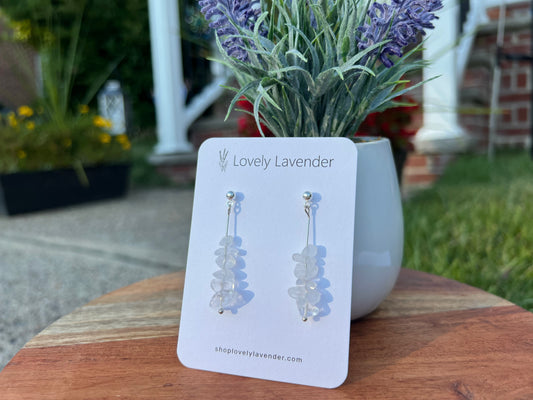 Clear Quartz Earrings - Silver