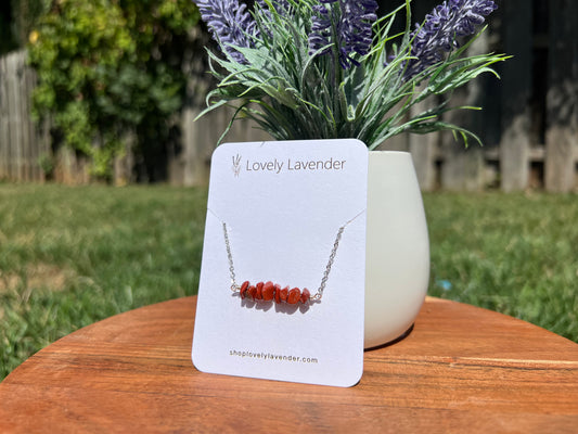 Red Jasper Necklace - Silver