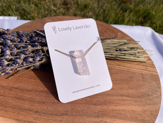 Rose Quartz Necklace - Gold