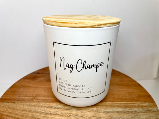 Nag Champa Soy Wax Wood Wick Candle