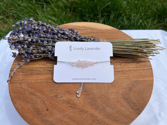 Rose Quartz Bracelet - Silver